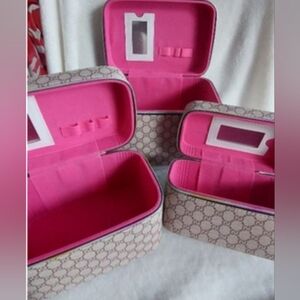 3 Bag Cosmetic Set Beige Pink. Y, not share, or keep for yourself